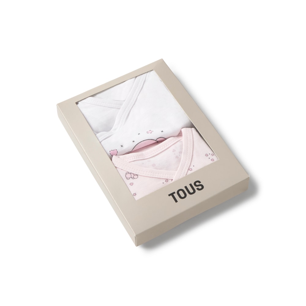 Pack de bodies de beb&eacute; cruzados Tender rosa