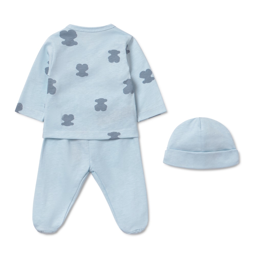 Conjunto de primeira roupa Fluffy azul-celeste