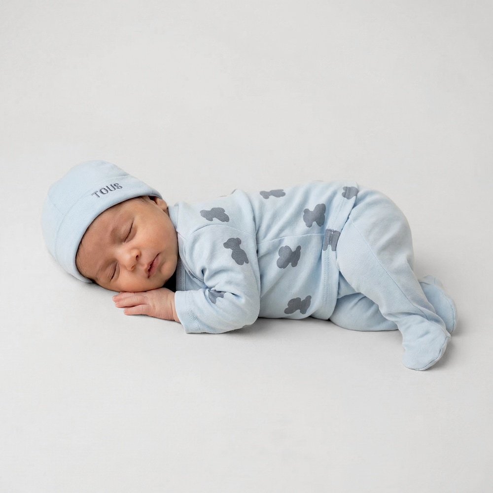 Conjunto de primeira roupa Fluffy azul-celeste