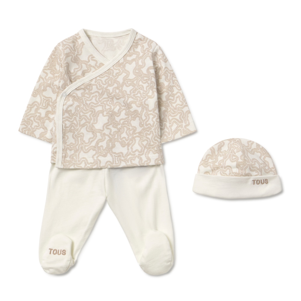 Conjunto de primeira roupa Kaos bege