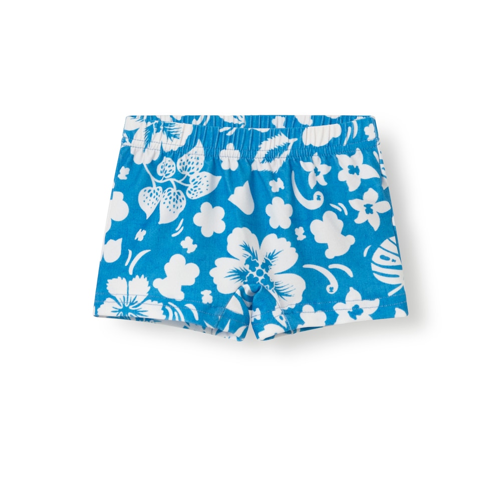 Blue Flower baby boy boxer swim shorts