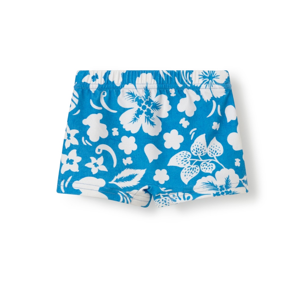Blue Flower baby boy boxer swim shorts