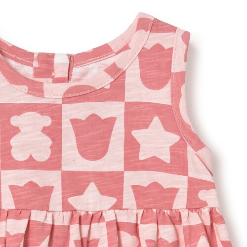 Pink casual sleeveless baby dress