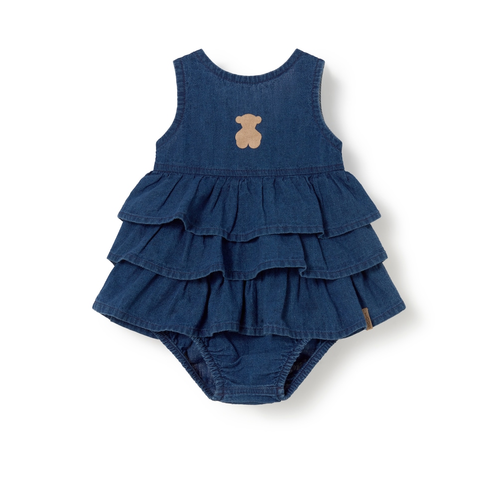 Blue Jeans baby girl dress with ruffles