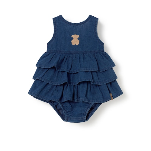 Blue Jeans baby girl dress with ruffles