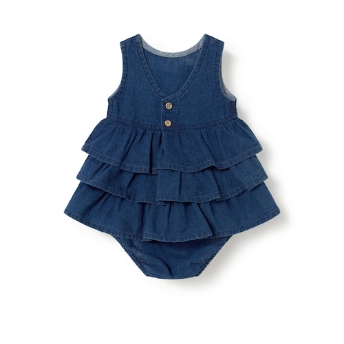 Blue Jeans baby girl dress with ruffles