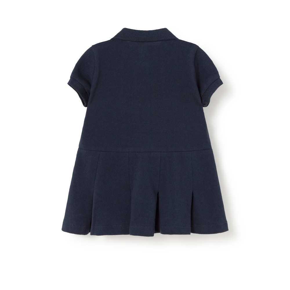 Navy casual polo-collar baby dress