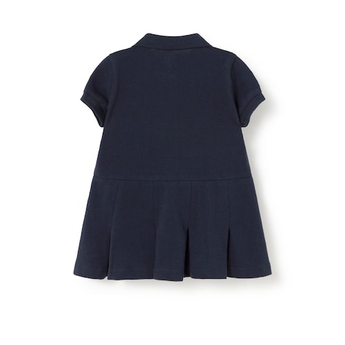 Navy casual polo-collar baby dress