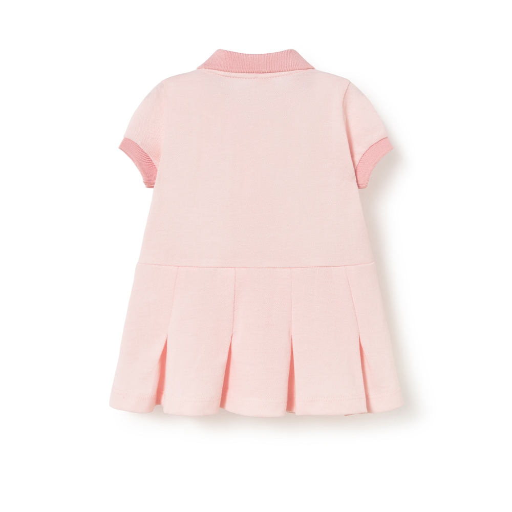 Pink casual polo-collar baby dress