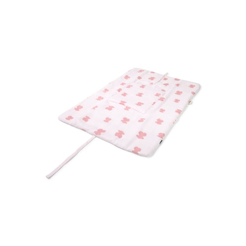 Pink HFluffy portable baby changing mat