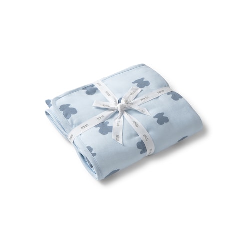 Light blue Fluffy baby hooded bath towel