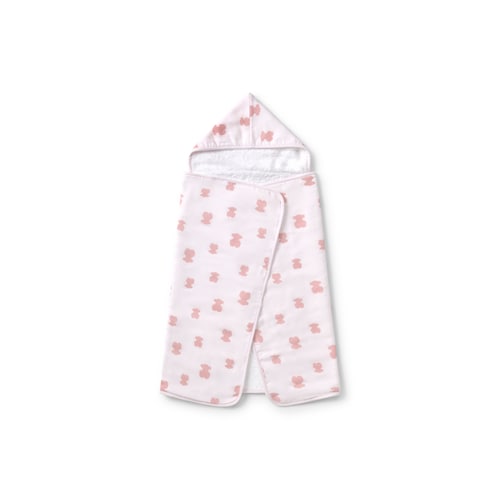 Pink Fluffy baby hooded bath towel