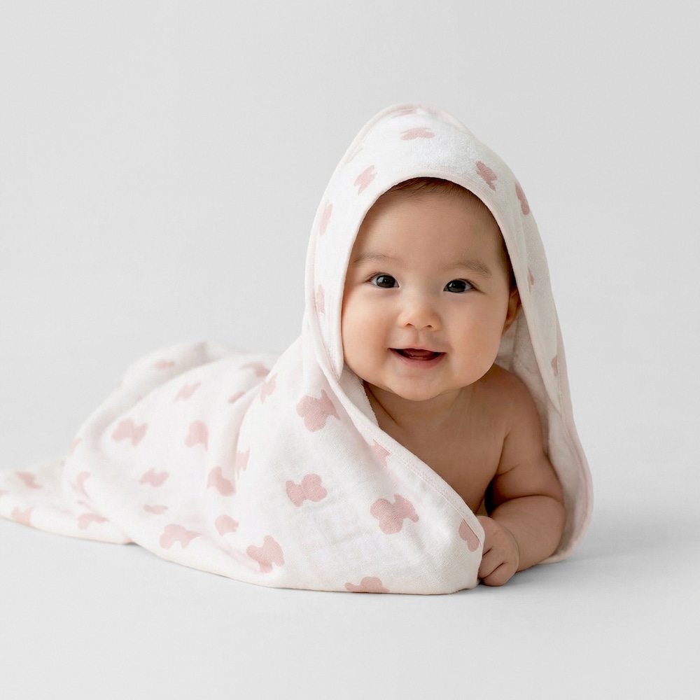 Capa de bany de nad&oacute; Fluffy rosa