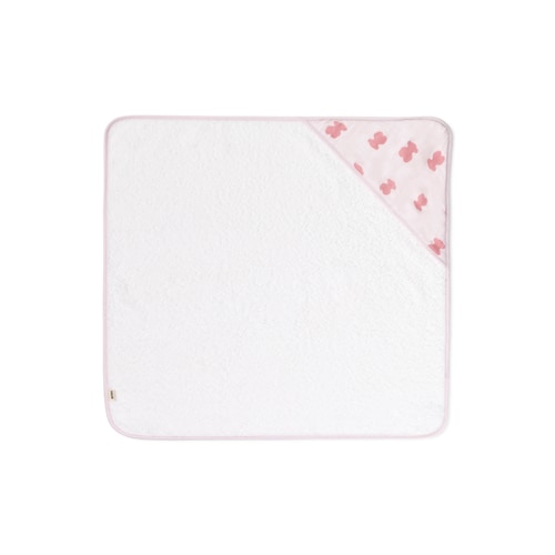 Pink HFluffy baby hooded bath towel