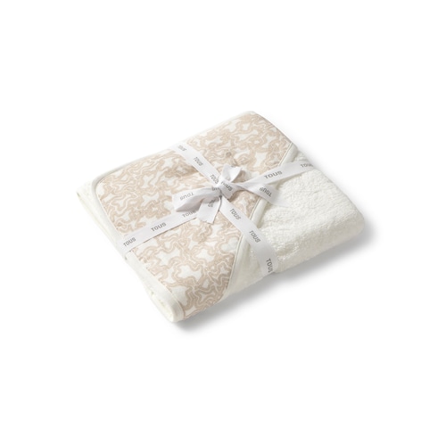Beige Kaos baby hooded bath towel