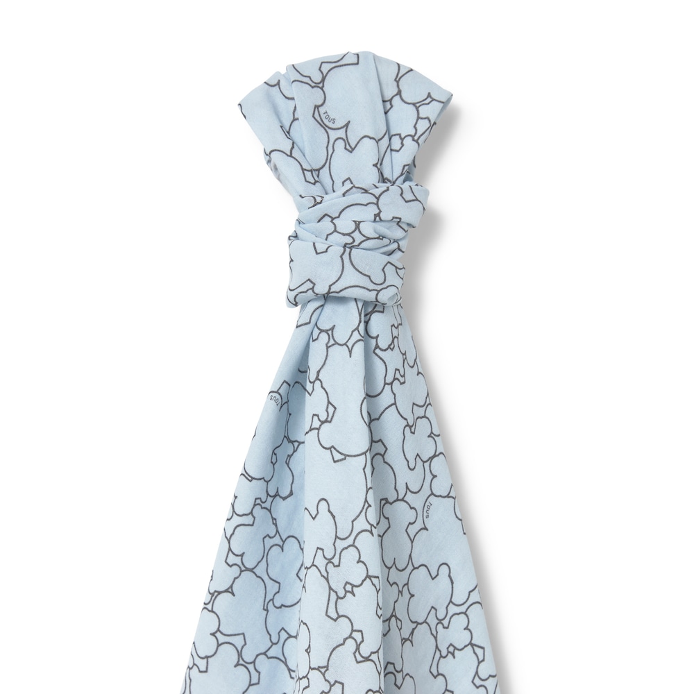 Musselina para beb&eacute; Muse azul-celeste