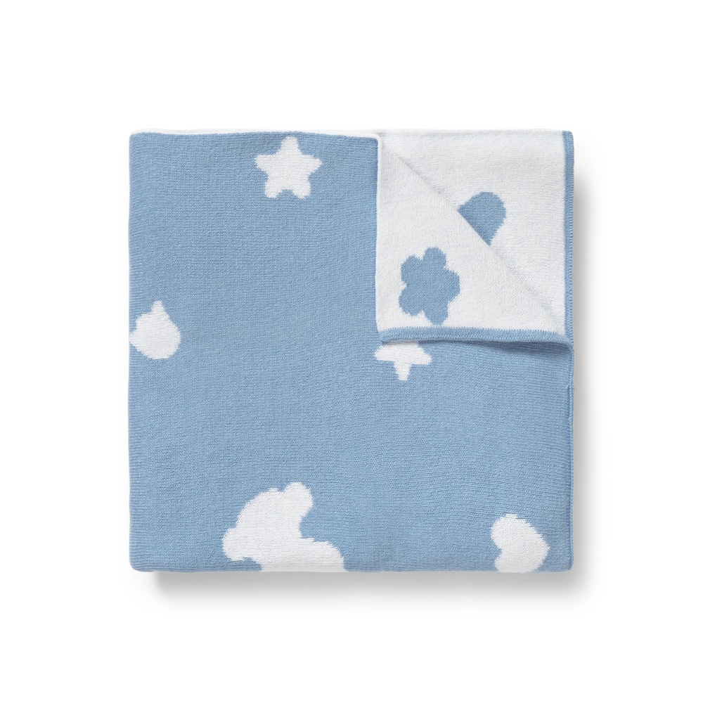 Light blue Nilo reversible baby blanket
