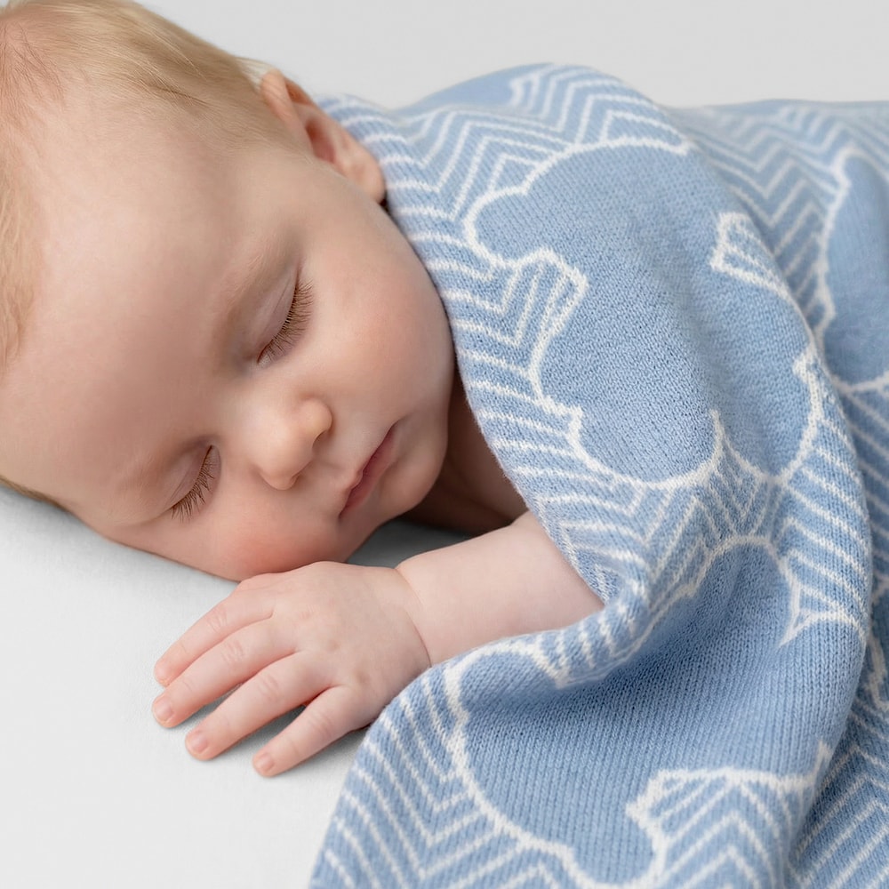 Manta de beb&eacute; reversible Nilo celeste