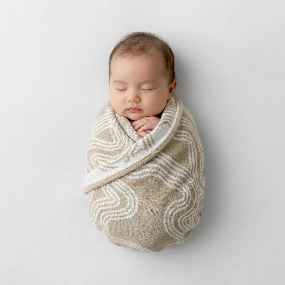 Beige Nilo reversible baby blanket