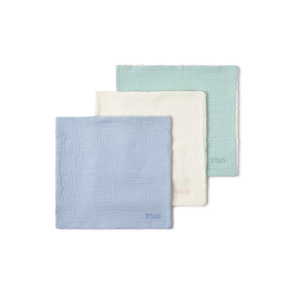 Musselinas de beb&eacute; pack de 3 Const azul
