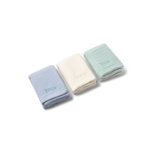 Muselinas de beb&eacute; pack de 3 Const azul
