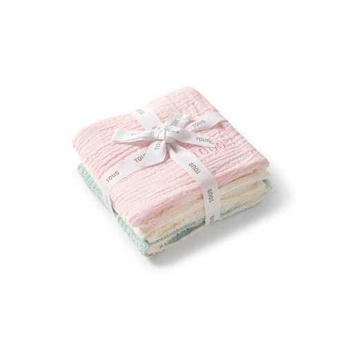 Pink Const pack of 3 baby muslins