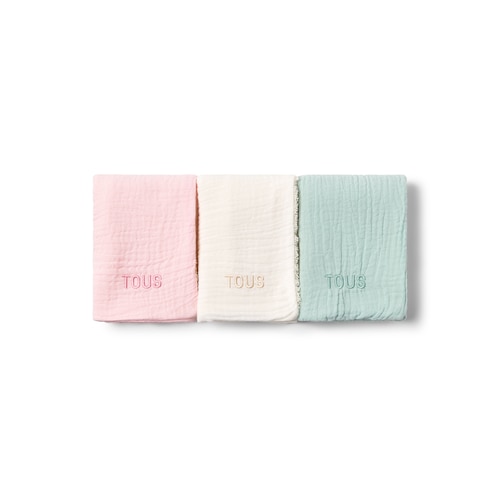 Pink Const pack of 3 baby muslins