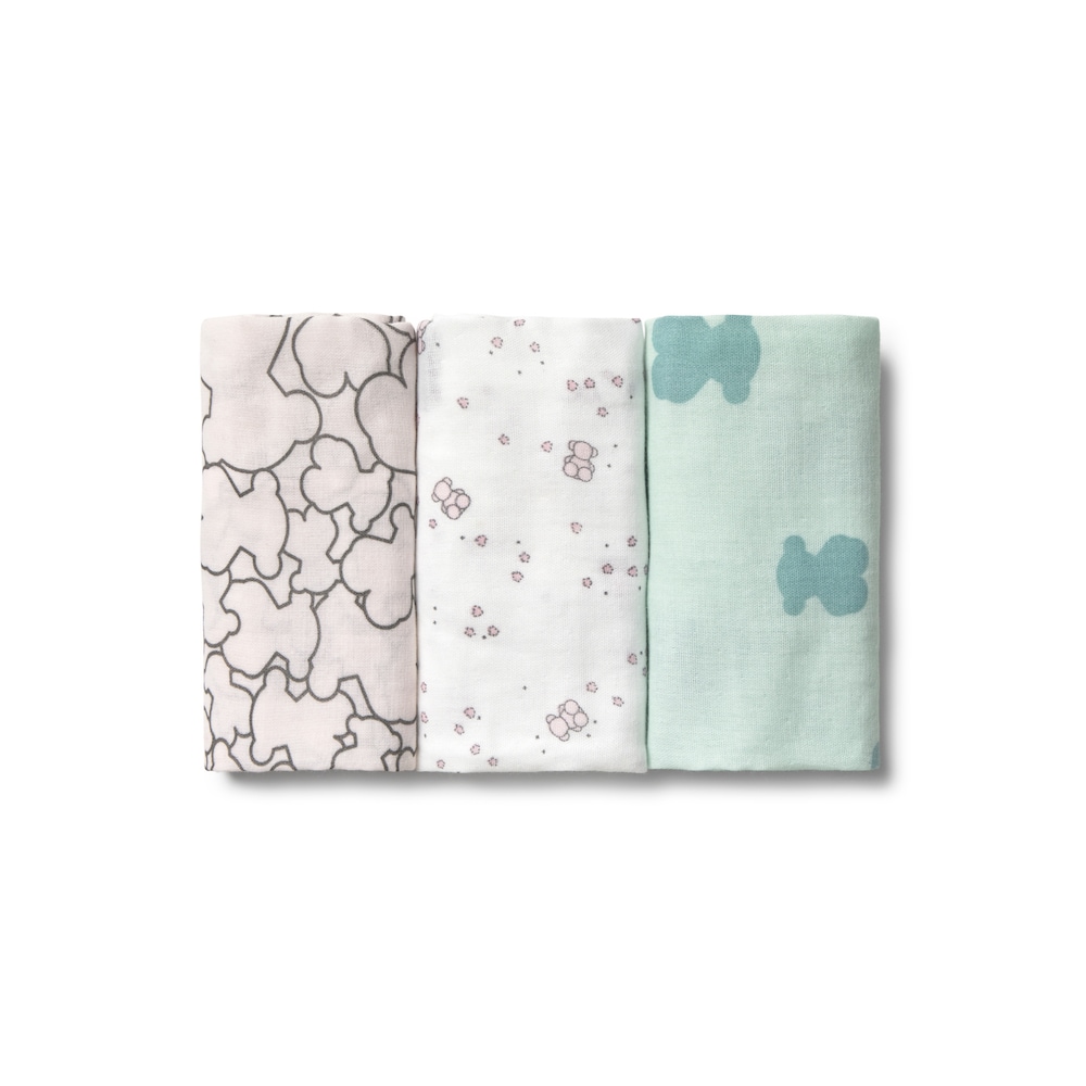 Pink MMuse pack of 3 baby muslins
