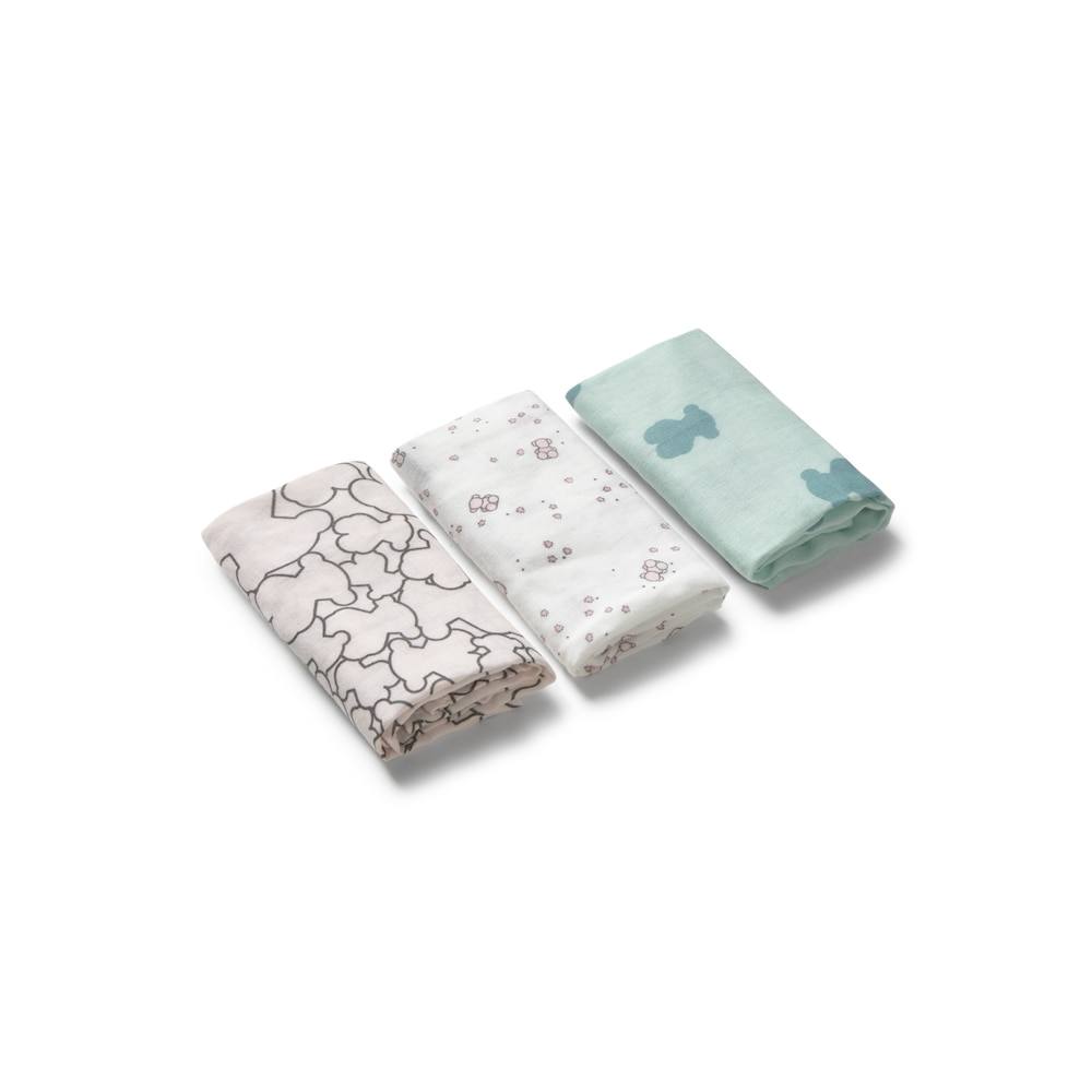 Pink MMuse pack of 3 baby muslins