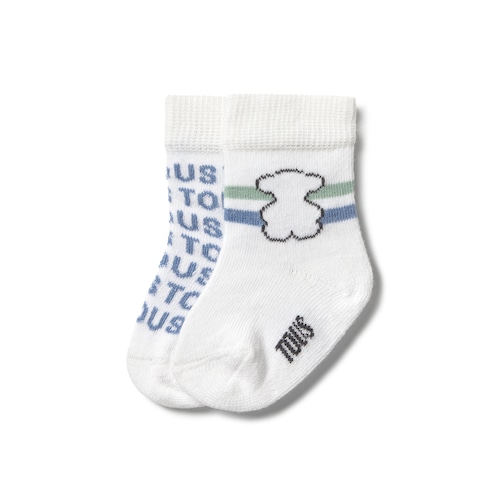 Conjunto de 2 pares de meias de beb&eacute; SSocks azul-celeste