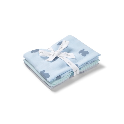 Light blue HFluffy baby mini muslins