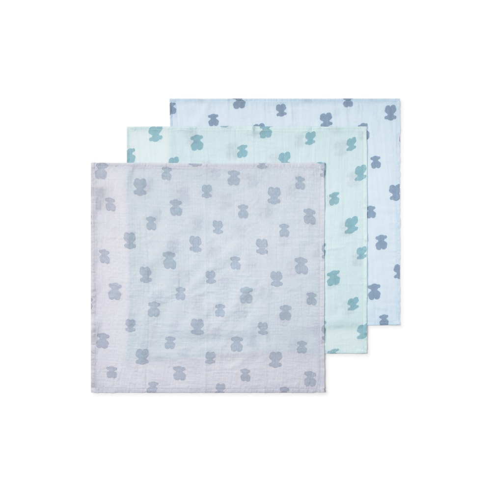 Light blue HFluffy baby mini muslins