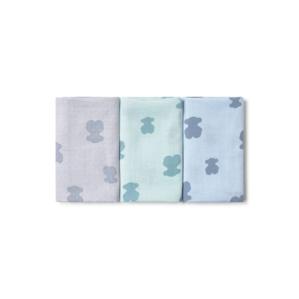 Light blue HFluffy baby mini muslins