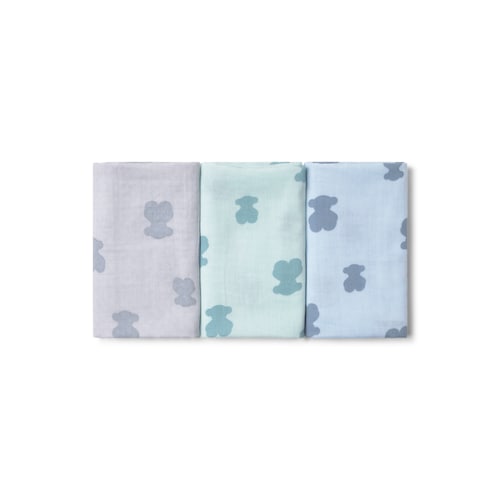 Light blue HFluffy baby mini muslins