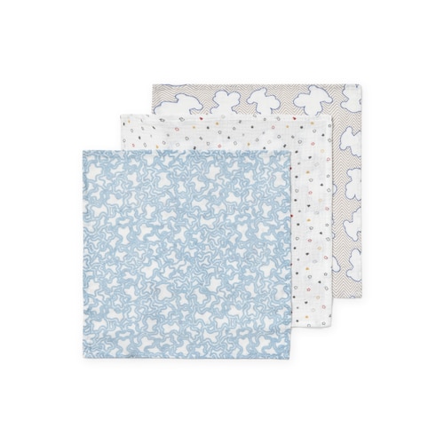 Light blue MMuse pack of 3 baby muslins