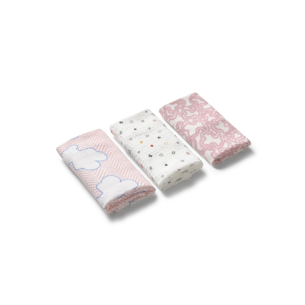 Muselina pack de 3 MMuse rosa