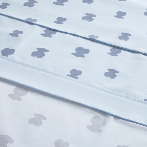 Light blue HFluffy baby minicot sheet set