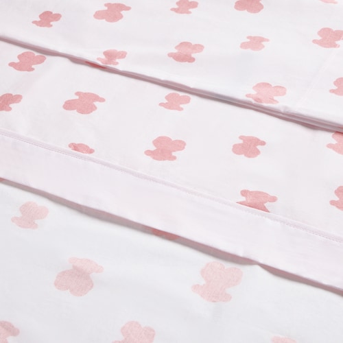 Pink HFluffy baby minicot sheet set
