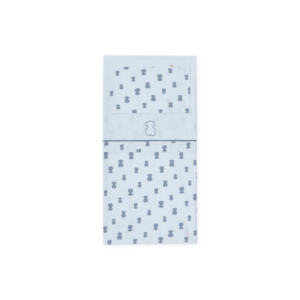 Jogo de len&ccedil;&oacute;is para ber&ccedil;o de beb&eacute; HFluffy azul-celeste