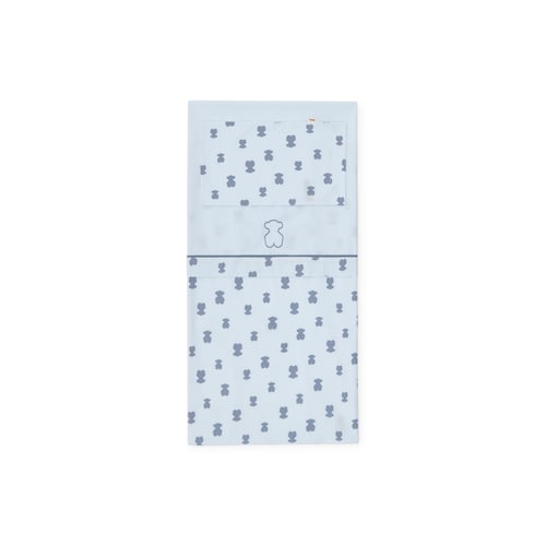 Light blue HFluffy baby cot bed sheet set