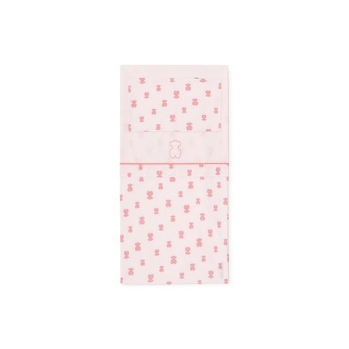 Pink HFluffy baby cot bed sheet set