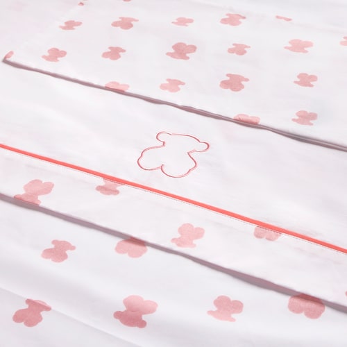 Pink HFluffy baby cot bed sheet set