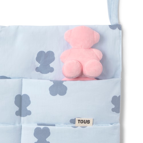 Light blue HFluffy baby cot organiser