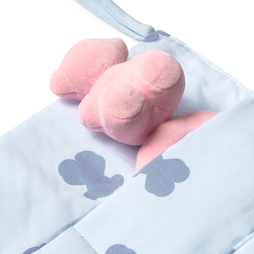 Light blue HFluffy baby cot organiser