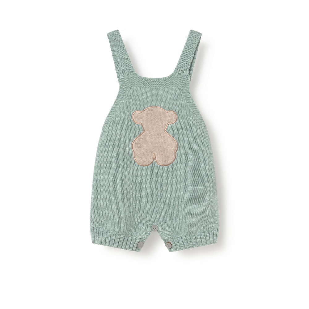 Jardineiras de rec&eacute;m-nascido Tricot bruma