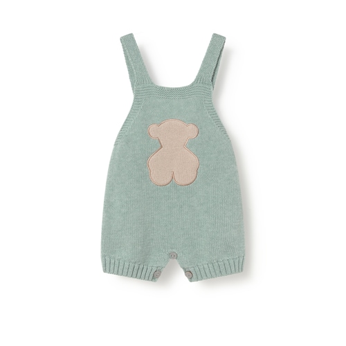 Jardineiras de rec&eacute;m-nascido Tricot bruma