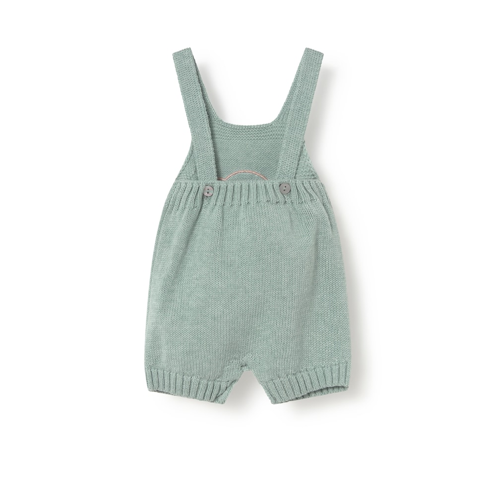 Jardineiras de rec&eacute;m-nascido Tricot bruma