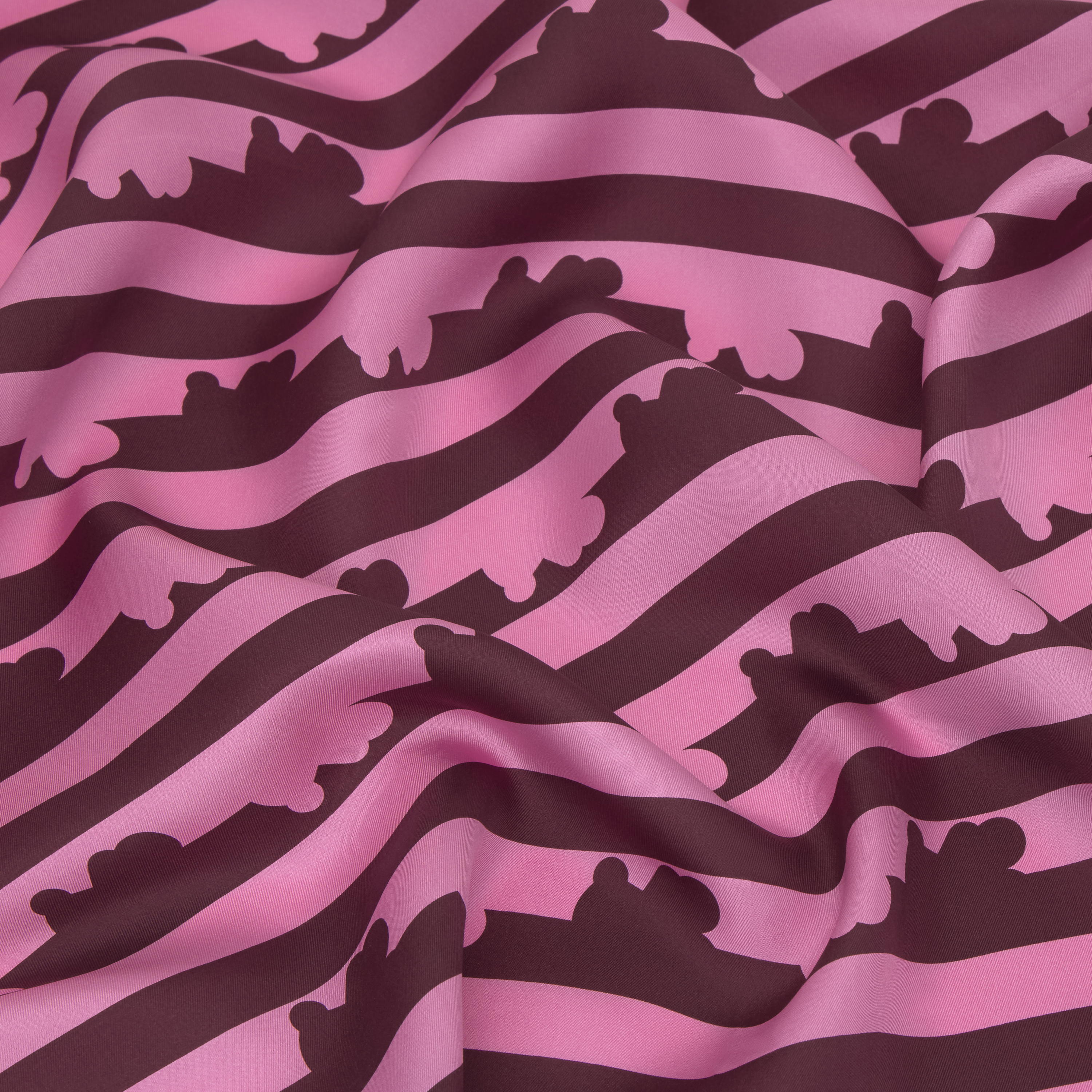 Burgundy and pink silk Scarf TOUS Bear Stripes
