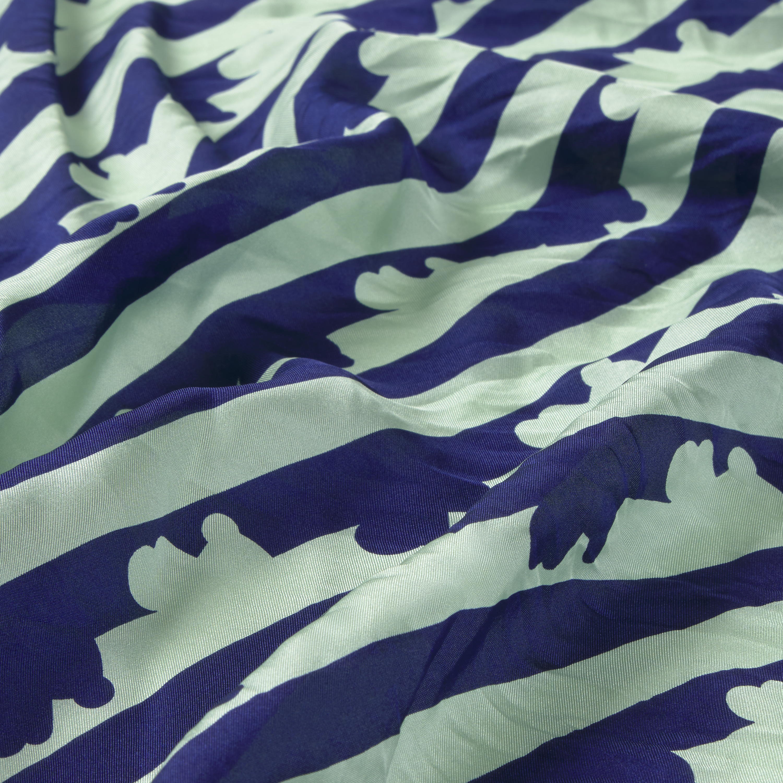 Dark blue and mint green silk Scarf TOUS Bear Stripes