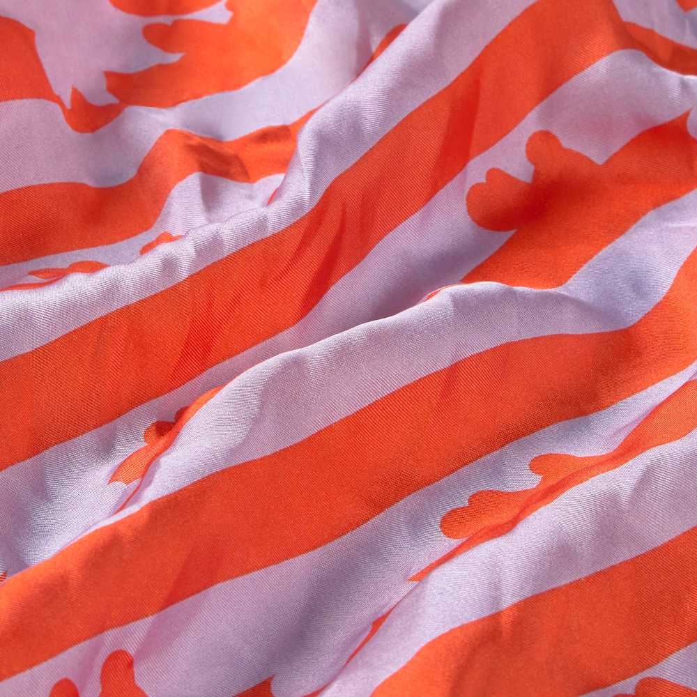 Schal aus Seide in Mauve und Orange TOUS Bear Stripes